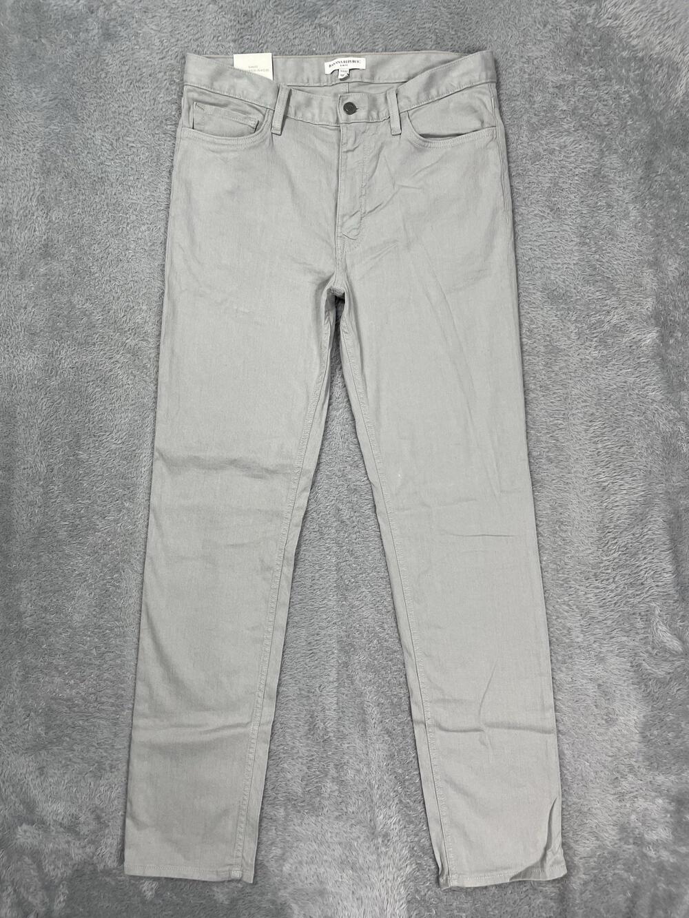 Banana Republic Traveler Jeans Men 32x32* Gray Slim Tapered Linen Cotton Stretch